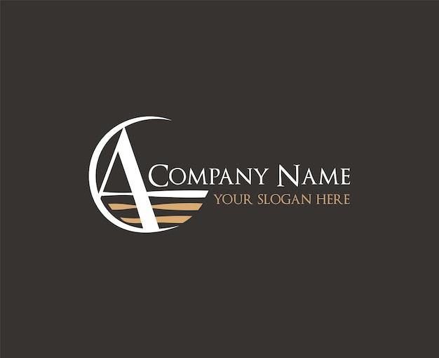 alphabetical horizontal logo design in vector on dark background of A