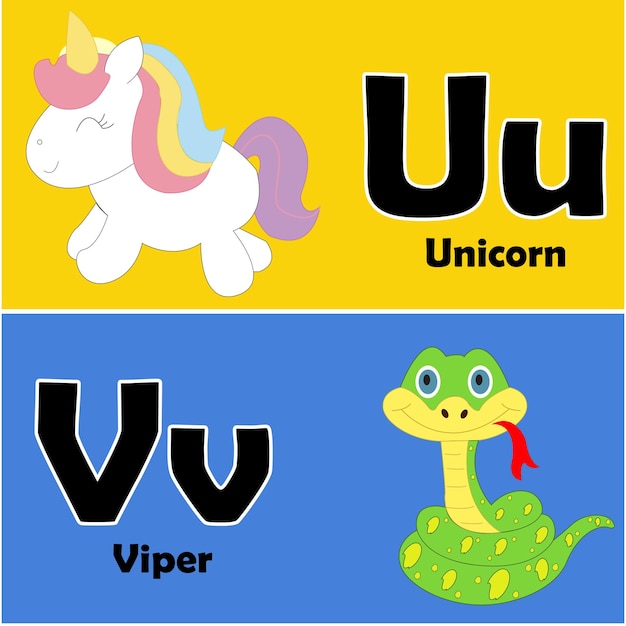 アルファベット U と V