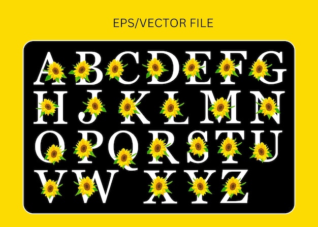 ALPHABETS WITH SUNFLOWER