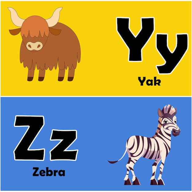 Alphabets y and z