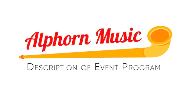 Alphorn Music Vector Logo geïsoleerd op wit