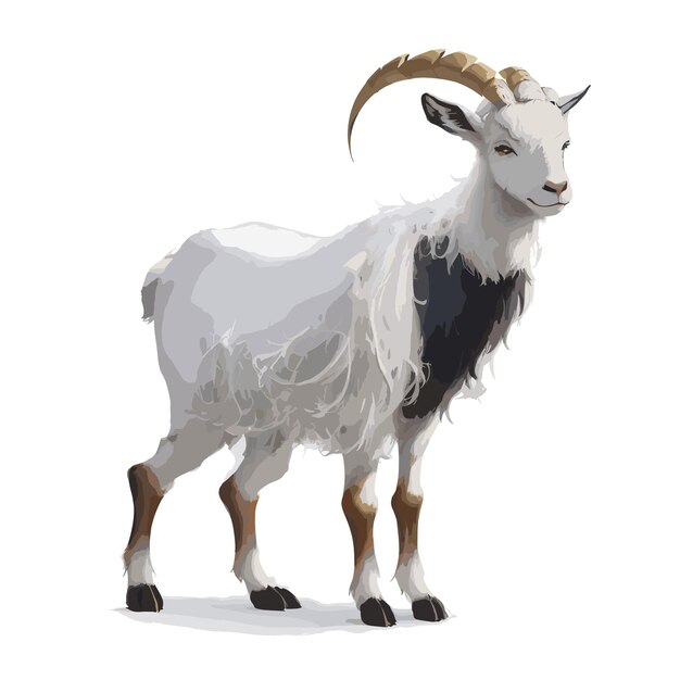 Alpine Goat Vector Illustration Bewerkbaar kunstwerk