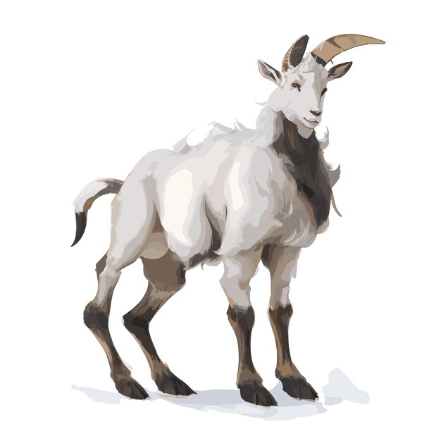 Alpine Goat Vector Illustration Editable Artwork