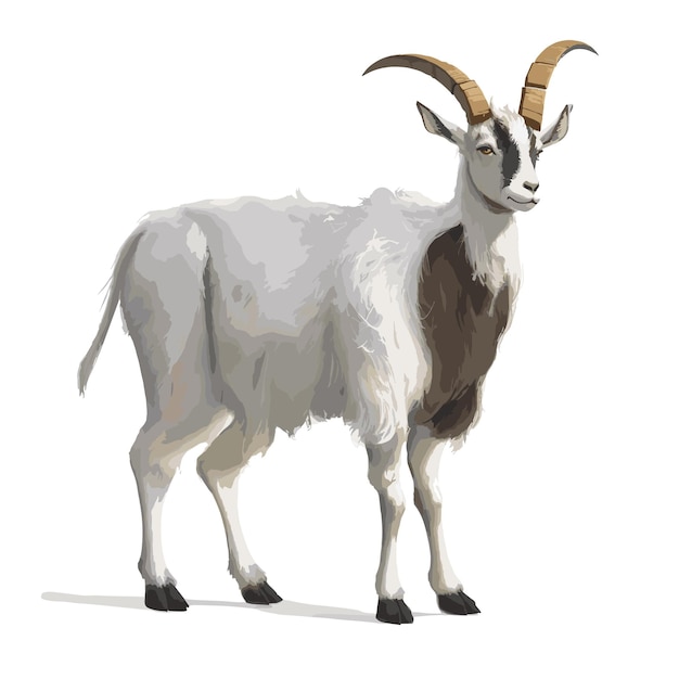 Alpine Goat Vector Illustration Editable Artwork