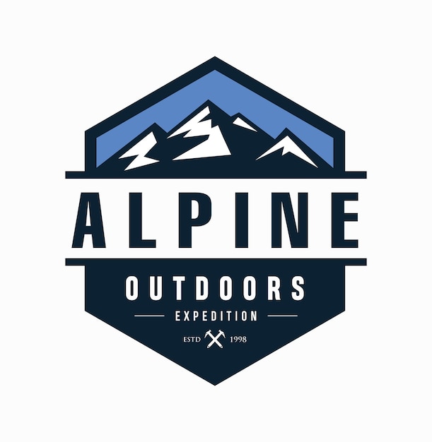 Alpine Mountain Adventure-logo Exploring Nature embleembadge