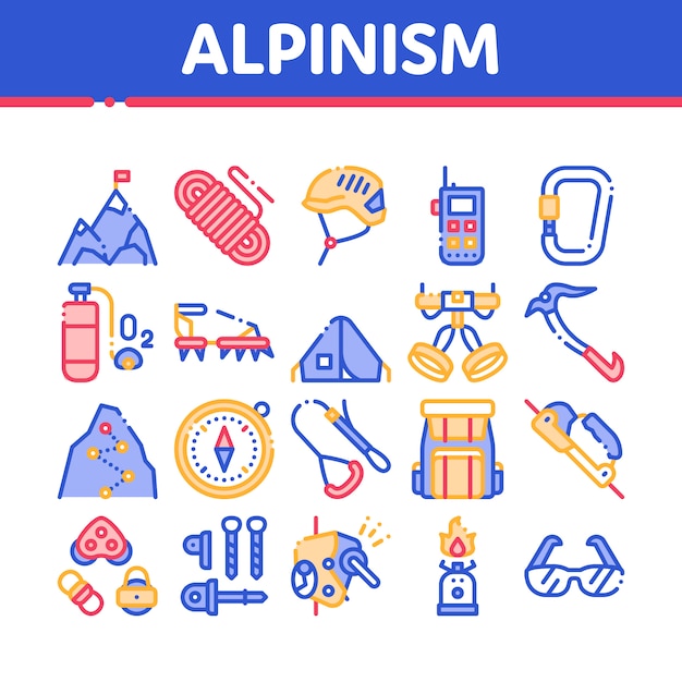 Alpinisme pictogrammen collectie