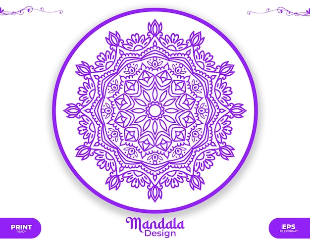 Alpona mandala paarse lijn kunst geometrische vorm voor poster cover brochure flyer banner muur textuur