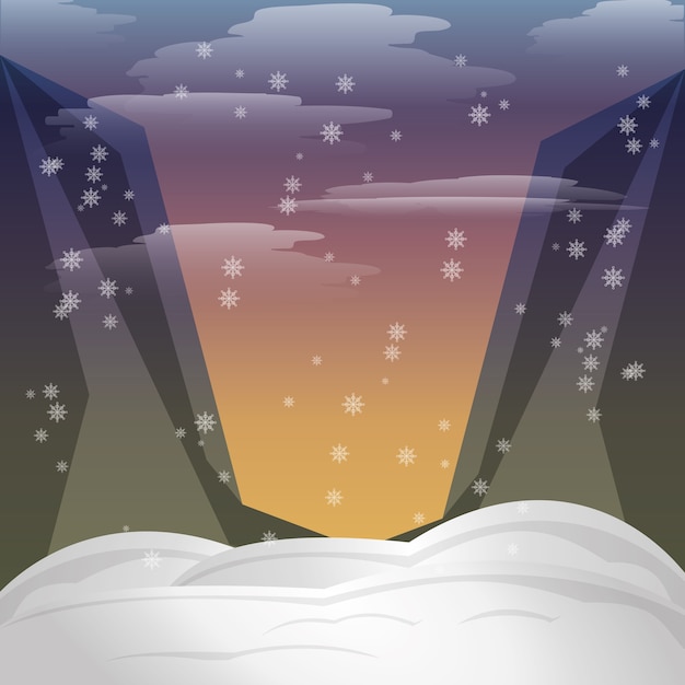 カラフルなデザインの雪アイコン付きのアルプス