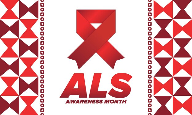 Vector als awareness month amyotrophic lateral sclerosis control and protection medical healthcare art