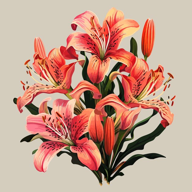 Vector alstroemeria flower