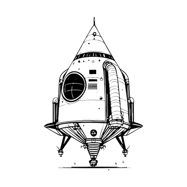 Premium Vector | Devise a drawing of a rocket or spacecraft reaching for  the stars leaving a trail along its path