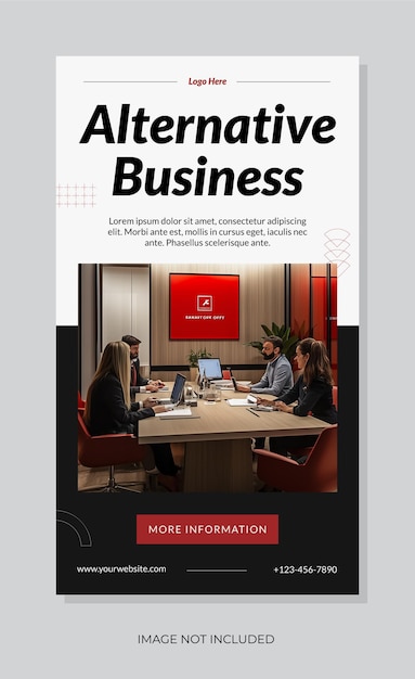 alternative business promotion social media portrait template