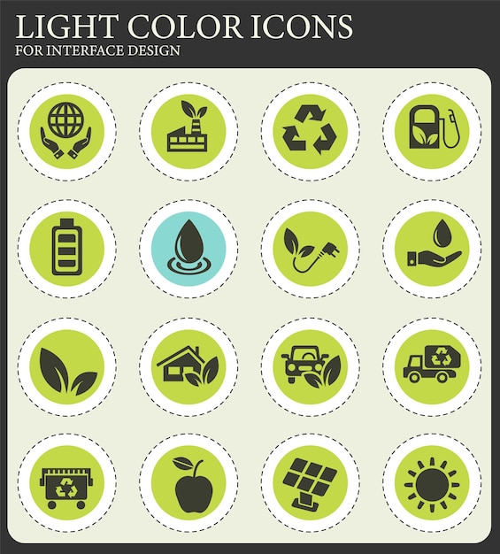 Vector alternative energy icon set