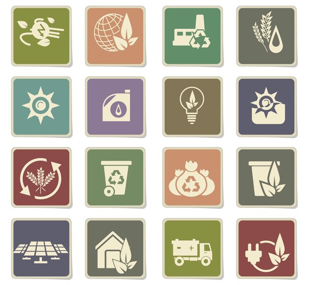 alternative energy vector icons for user interface design