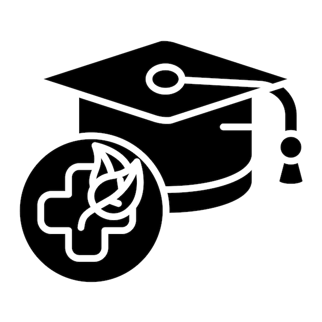 Alternative Medicine Degree Glyph Solid Black Illustration