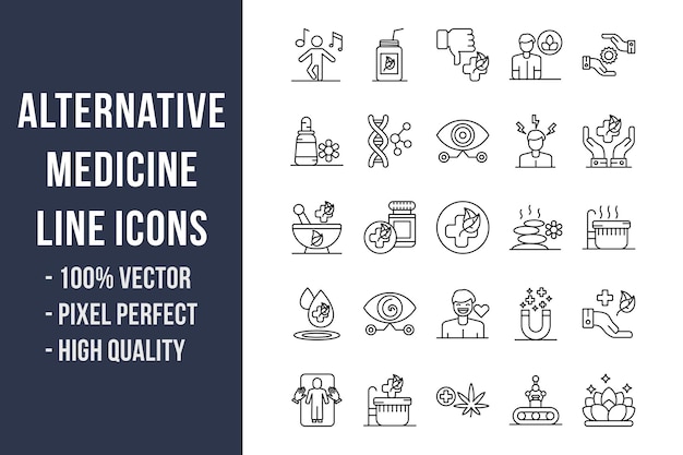 Alternative Medicine Line Icons