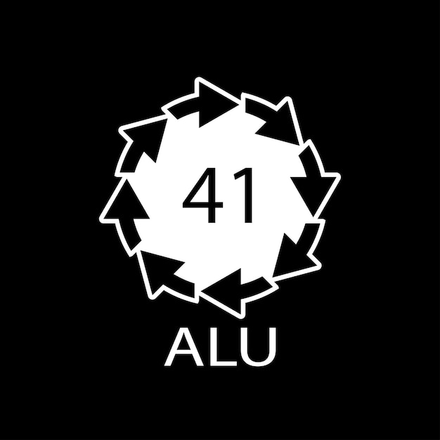 Aluminium recycling symbol ALU 41 Vector Illustration