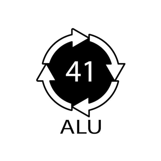 Aluminium recycling symbool ALU 41 Vector Illustratie