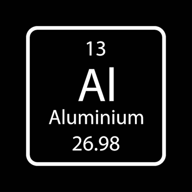 벡터 주기율표 벡터 일러스트 레이 션의 알루미늄 기호 화학 원소