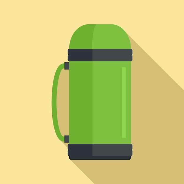 Aluminium vacuum bottle icon Flat illustration of aluminium vacuum bottle vector icon for web design