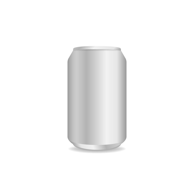 Vector aluminum can vector realistic template. aluminium soda drink can isolated on white background. vector illustration eps 10