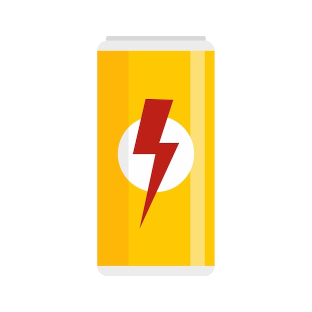 Aluminum energy drink icon Flat illustration of aluminum energy drink vector icon isolated on white background