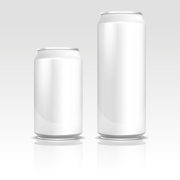 Vector aluminum energy drink soda beer cans