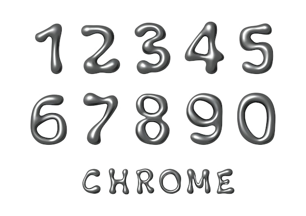 Aluminum or liquid chrome letters and numbers