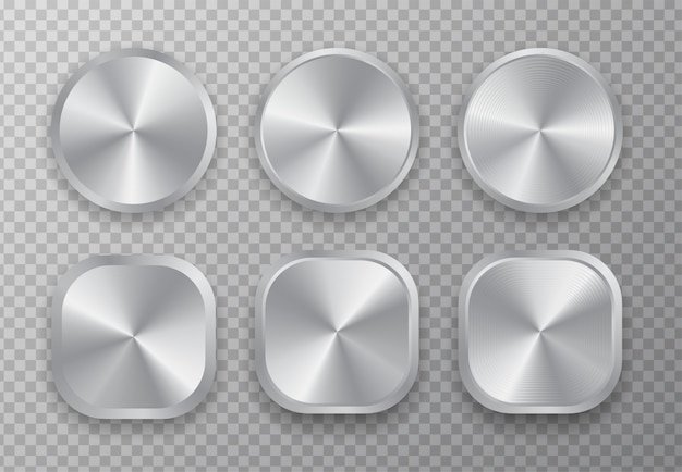 Aluminum metal button set.