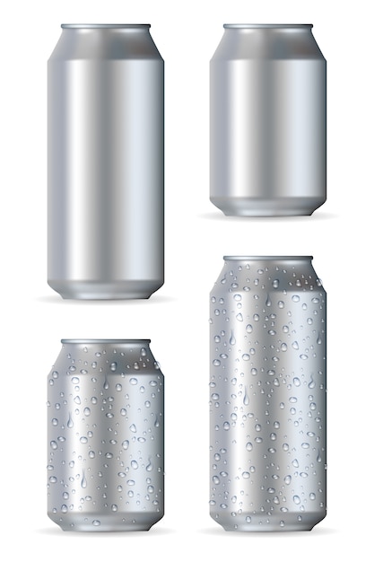 Vector aluminum realistic cans