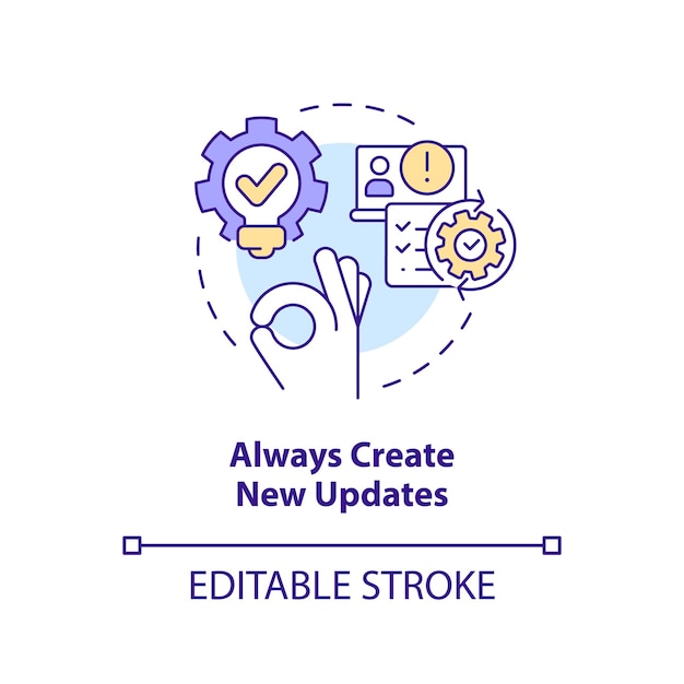 Always create new updates concept icon