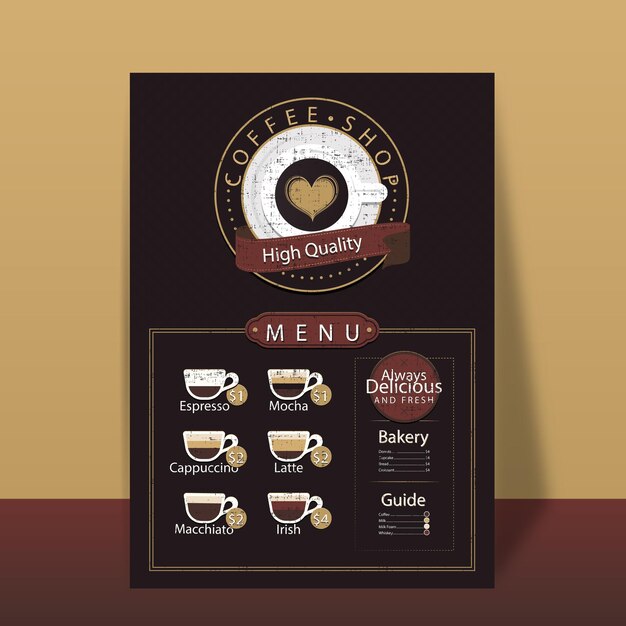 Vector always delicious and fresh coffee shop poster