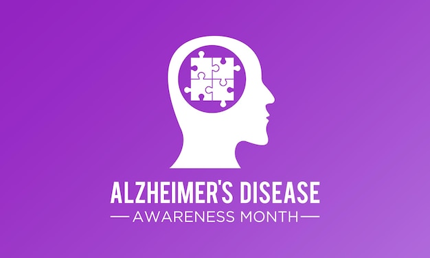 Alzheimer's disease awareness month is observed every year in november vector template for banner