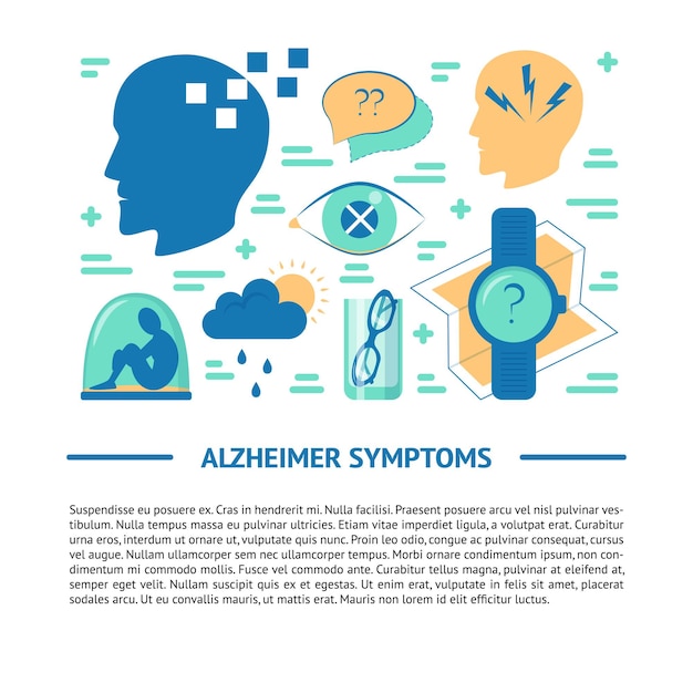 Banner di concetto di malattia di alzheimer