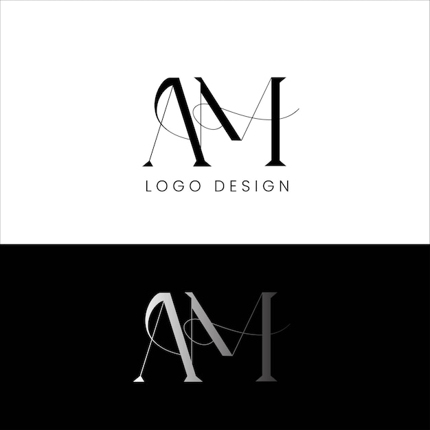Дизайн логотипа начальной буквы AM