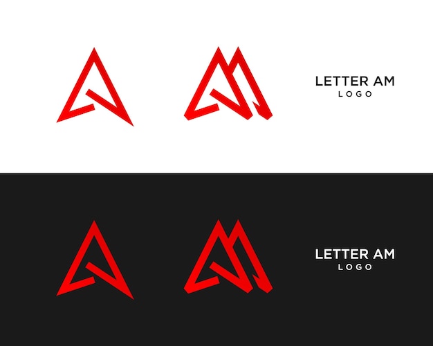 Vector am letter monogram geometric bold shape industry logo design