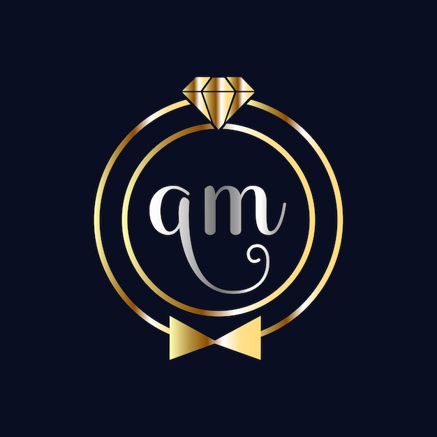 AM Monogrammen ontwerp, sieraden, bruiloft vector sjabloon