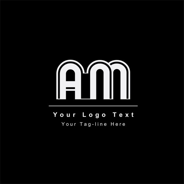 Vector am of ma letter logo uniek aantrekkelijk creatief modern initiaal am ma am initiaal gebaseerd letterpictogram logo