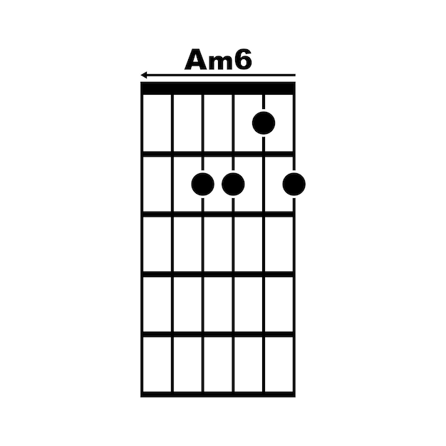 Vector am6 gitaar akkoord pictogram