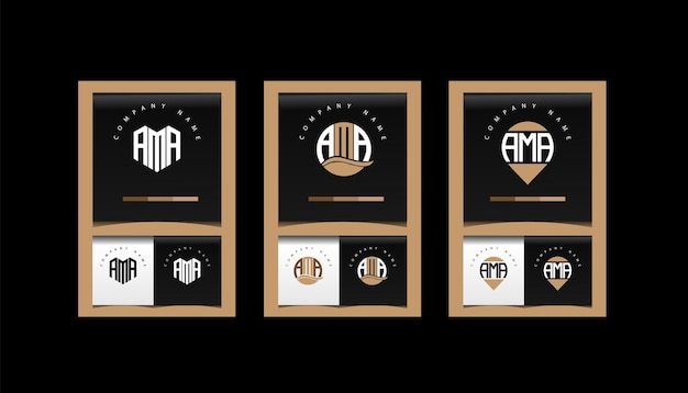 AMA  modern initial letter logo design vector bundle