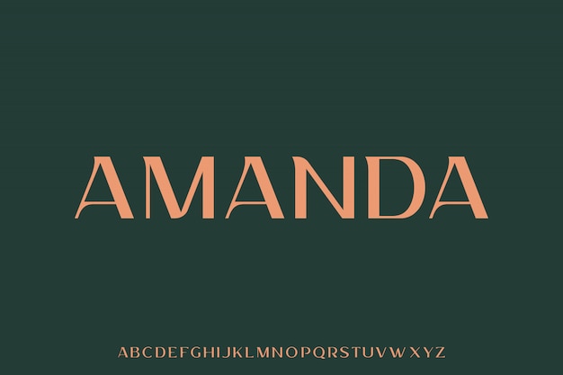 고급스럽고 우아한 알파벳 표시 벡터 글꼴 인 AMANDA