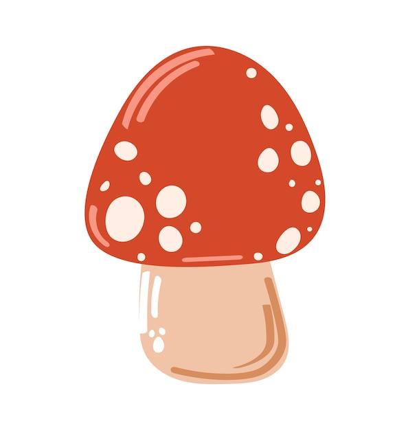 Fungo amanita. illustrazione vettoriale isolata su sfondo bianco.