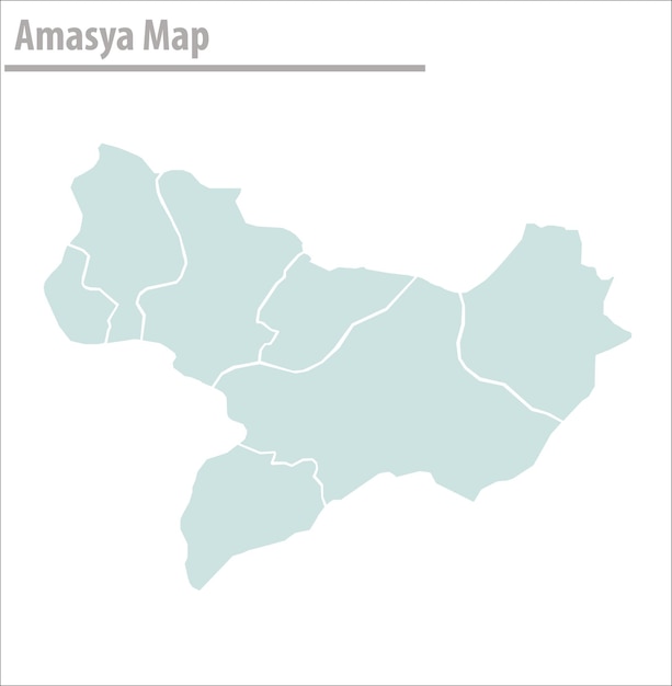 아마샤 지도 그림 벡터 터키의 도시