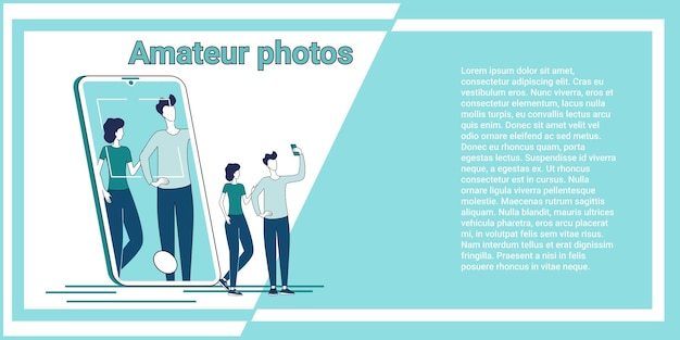 Foto amatoriali le persone scattano selfie fotografici utilizzando uno smartphone tecnologie moderne