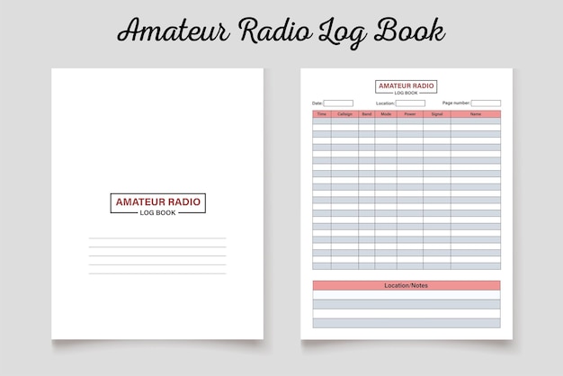 Vector amateur radio log book kdp interior template