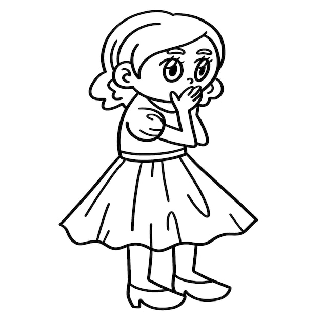 Amazed Woman Isolated Coloring Page for Kids