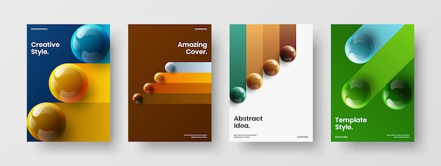 Amazing 3d spheres brochure layout collection