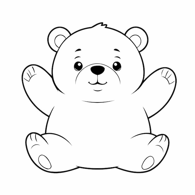 Vector amazing bear hand drawn for toddler