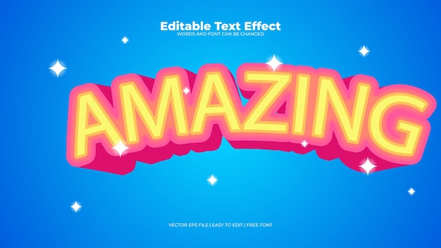 Amazing blue editable text effect