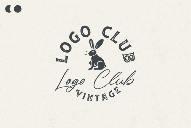 Vector amazing bunny logo design classic style